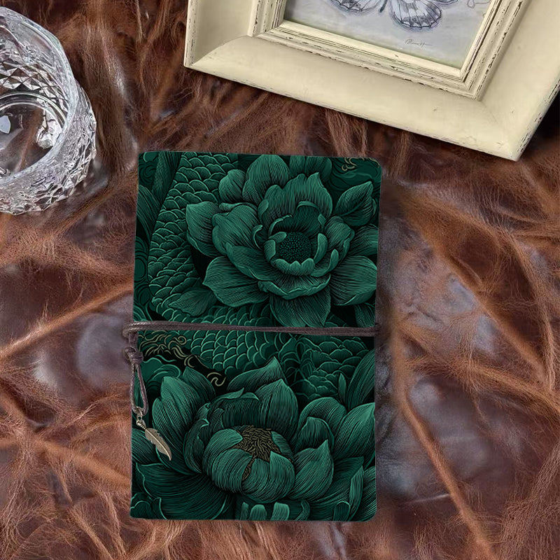 A6 Handcrafted Notebook Ideal for Quality Assurance Managers Perfect for Audit Logs and Compliance Notes with Flowers, leaves, and decorative patterns Pattern