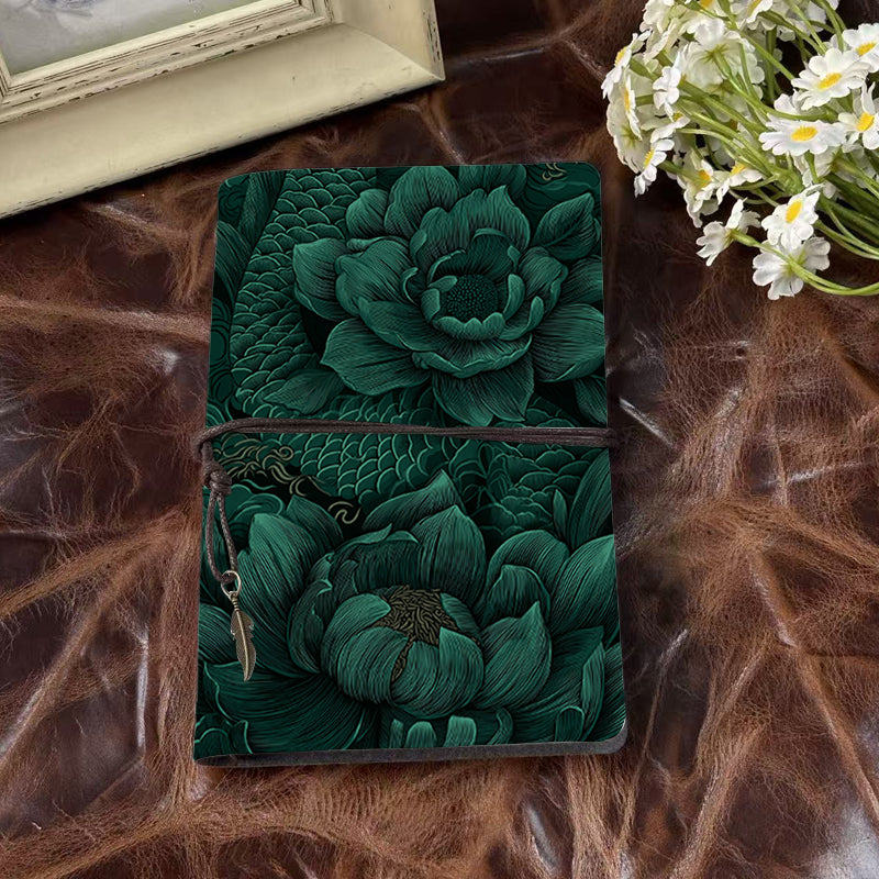 A6 Handcrafted Notebook Ideal for Quality Assurance Managers Perfect for Audit Logs and Compliance Notes with Flowers, leaves, and decorative patterns Pattern