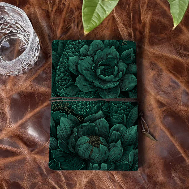 A6 Handcrafted Notebook Ideal for Quality Assurance Managers Perfect for Audit Logs and Compliance Notes with Flowers, leaves, and decorative patterns Pattern