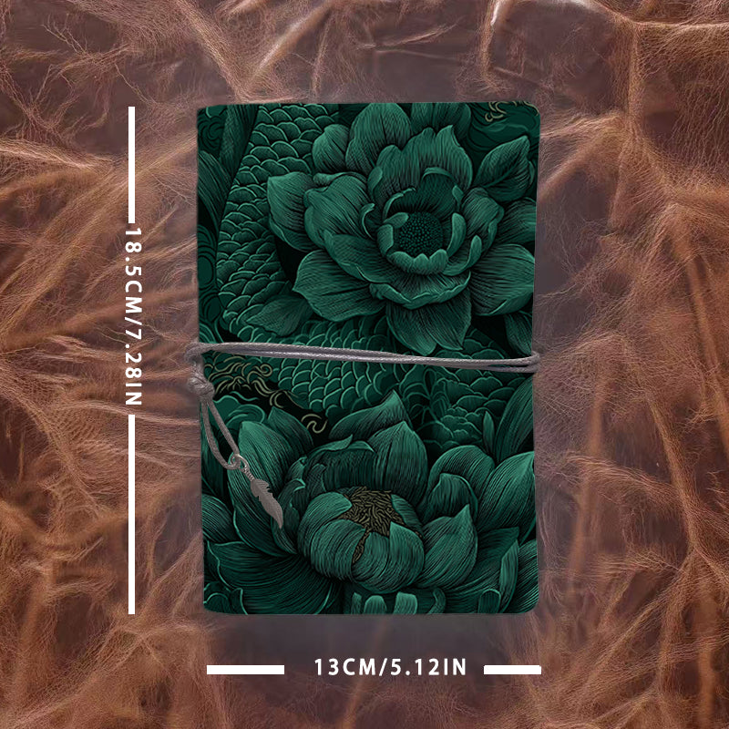 A6 Handcrafted Notebook Ideal for Quality Assurance Managers Perfect for Audit Logs and Compliance Notes with Flowers, leaves, and decorative patterns Pattern