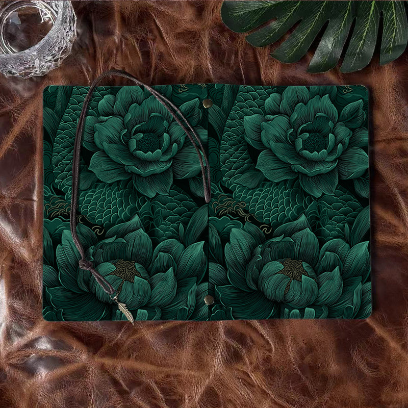 A6 Handcrafted Notebook Ideal for Quality Assurance Managers Perfect for Audit Logs and Compliance Notes with Flowers, leaves, and decorative patterns Pattern