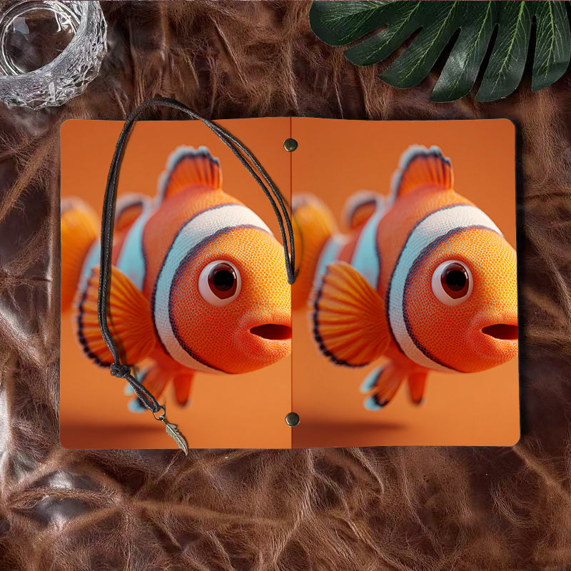 A6 Handmade Beautiful Notebook Convenient for Language Learners Great for Vocab Lists and Sentence Practice with Clownfish with big eyes Pattern