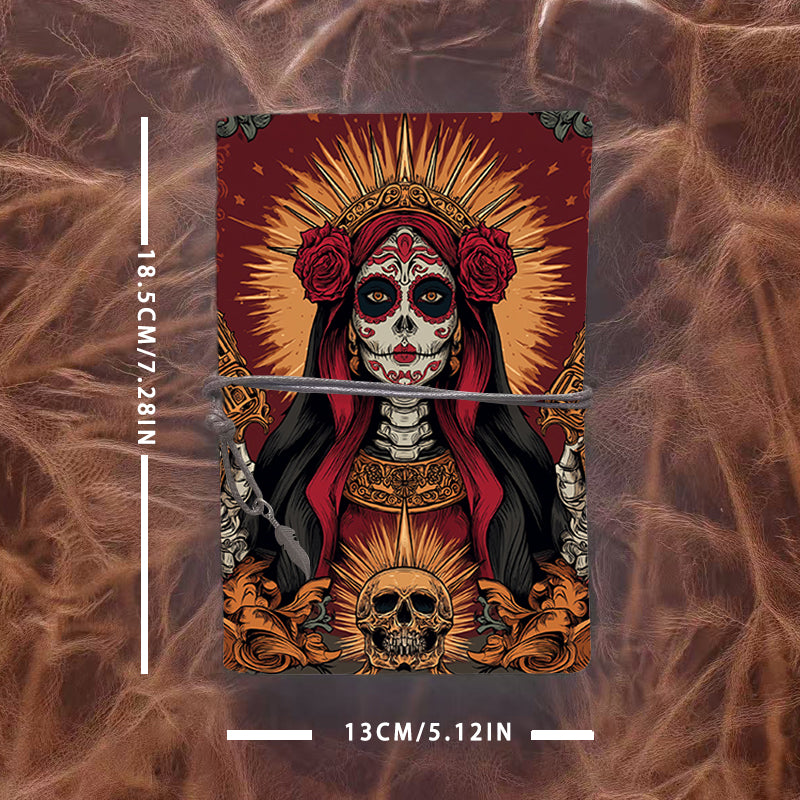 A6 Handmade Beautiful Notebook Convenient for PE Teachers Great for Lesson Plans and Student Fitness Logs with Sugar - skull woman with guns Pattern