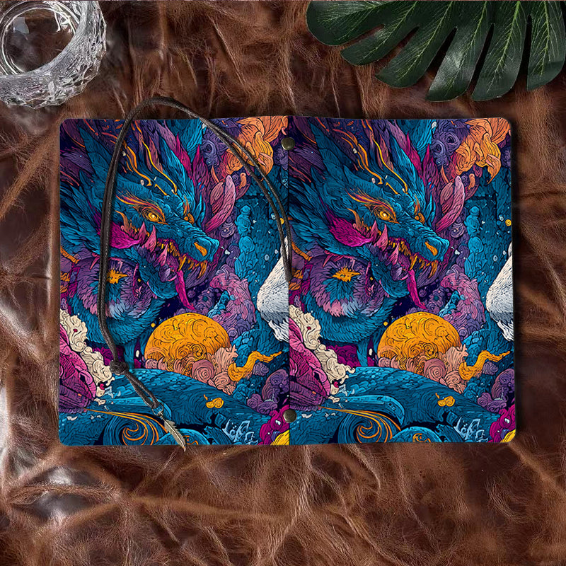 A6 Handmade Beautiful Notebook Sweet Graduation Gift for Friends Suitable for Future Planning and Memory Journaling with Dragon, bear, clouds, moon, waves Pattern