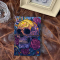 A6 Handmade Beautiful Notebook Heartfelt Teacher Appreciation Gift Suitable for Lecture Prep and Student Messages with Skull, roses, leaves, stained - glass Pattern