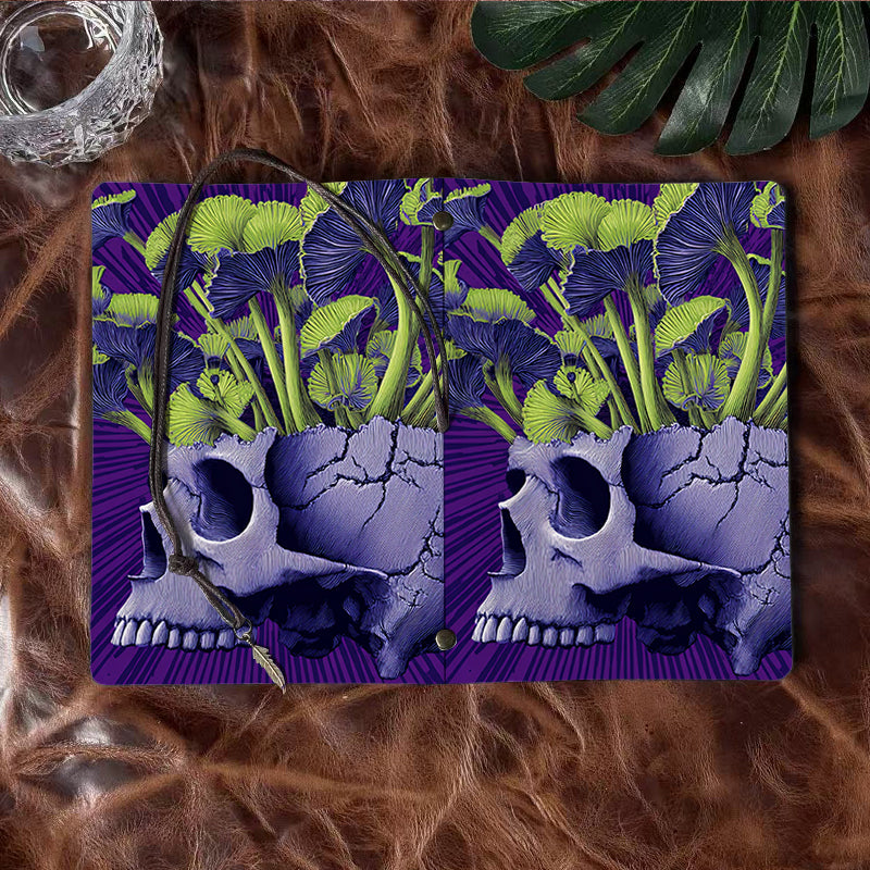 A6 Handmade Beautiful Notebook Heartfelt Back to School Gift for Boarders Ideal for Dorm Life Notes and Home Messages with Skull with green leafy plants Pattern