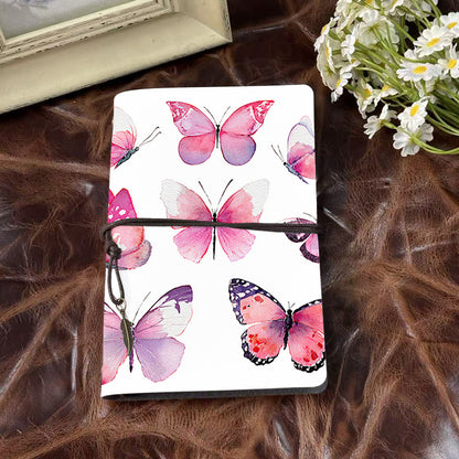 Handmade A6 Notebook - Ideal for Meeting Notes, Tether - Closed with Metal Pendant, Metal Hinge for Easy Paper Change, Office Use with Pink