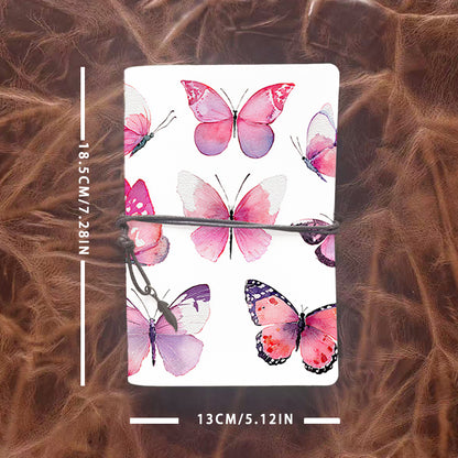 Handmade A6 Notebook - Ideal for Meeting Notes, Tether - Closed with Metal Pendant, Metal Hinge for Easy Paper Change, Office Use with Pink