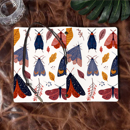 Handmade A6 Notebook for Office, Tether Closure with Metal Pendant, Metal Hinge Allows Paper Replacement, Perfect for Records with Moths and