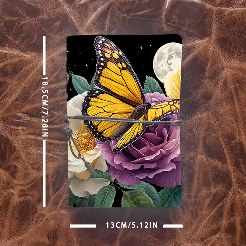 1 Piece 80 Sheet(160 Pages Lined Notebook in Classic Vintage Design, Thickened Yellow Paper Suitable for Office, College and Daily Use with