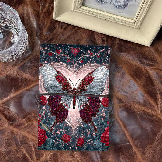 1 Piece 80 Sheets Vintage Notebook Perfect for Musicians' Lyric Drafts and Practice Schedules with Butterfly, roses, heart, stars Prints