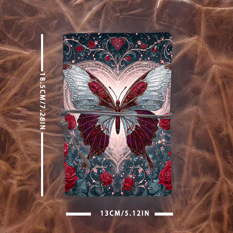 1 Piece 80 Sheets Vintage Notebook Perfect for Musicians' Lyric Drafts and Practice Schedules with Butterfly, roses, heart, stars Prints