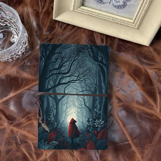 1PC Retro Thick Paper Notebook 160 Pages Perfect for IT Professionals' Debug Notes and Project Plans with Little Red Riding Hood in forest P