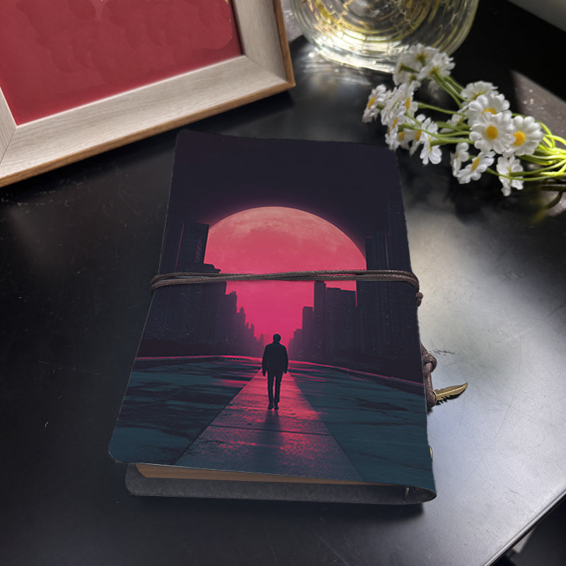 1 Piece 80 Sheet(160 Pages Lined Notebook in Classic Vintage Design, Thickened Yellow Paper Suitable for Office, College and Daily Use with