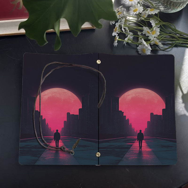 1 Piece 80 Sheet(160 Pages Lined Notebook in Classic Vintage Design, Thickened Yellow Paper Suitable for Office, College and Daily Use with