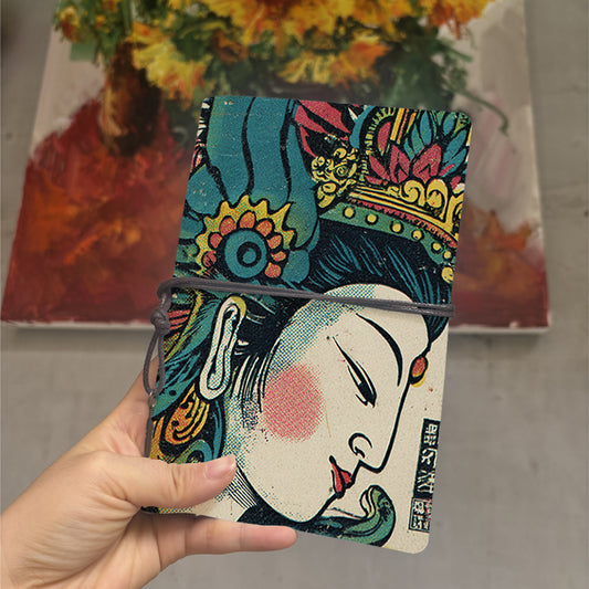  Vintage A6 Home Daily Record Book Thick Paper Great for Daily Life Notes, Personal Schedules & Home Task Planning with Portrait of a woman 