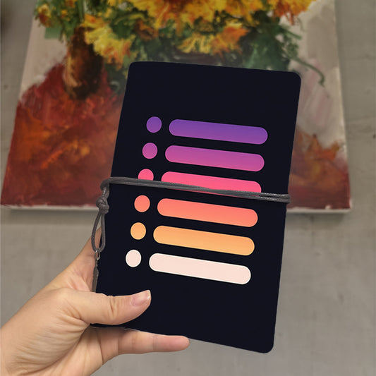  A6 Daily Life Notebook Retro Style, Blank Pages Ideal for Home Use, Daily Errands Logs & Personal Routine Organizing with Colored circles a