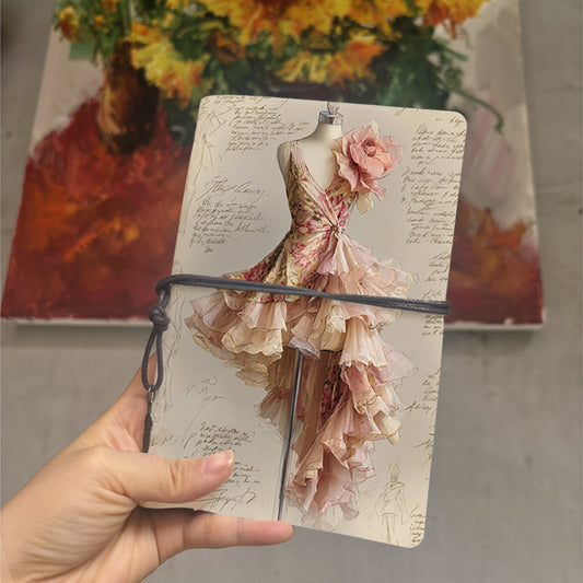  A6 College Lecture Notebook Vintage Style, Thick Yellow Paper Perfect for Class Notes, Teacher Prep Logs & Back-to-College Essential with F