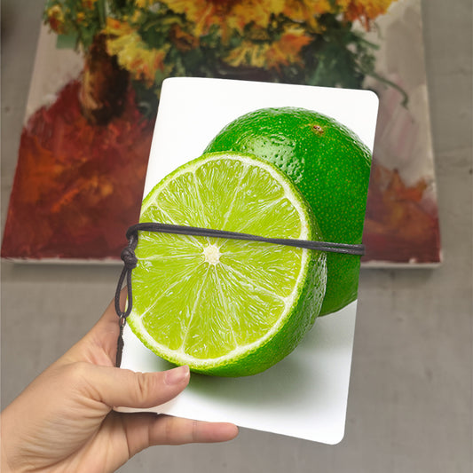  A6 Campus Class Notebook Blank Pages, Retro Style Ideal for Class Notes, Teacher Lesson Plans & Back-to-Campus Essential with Lime, half - 