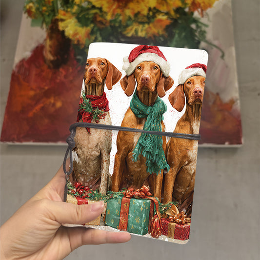  A6 College Class Planner Thick Retro Paper Perfect for Lecture Notes, Teacher Lesson Plans & Back-to-Campus Must-Have with Three dogs with 