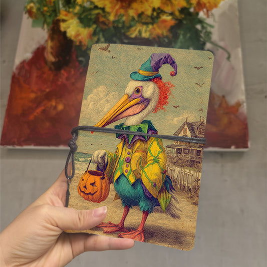  Vintage A6 Campus Log Book Blank Pages, Yellow Paper Great for Class Notes, Professor Prep Logs & Back-to-College Essential with Pelican, j