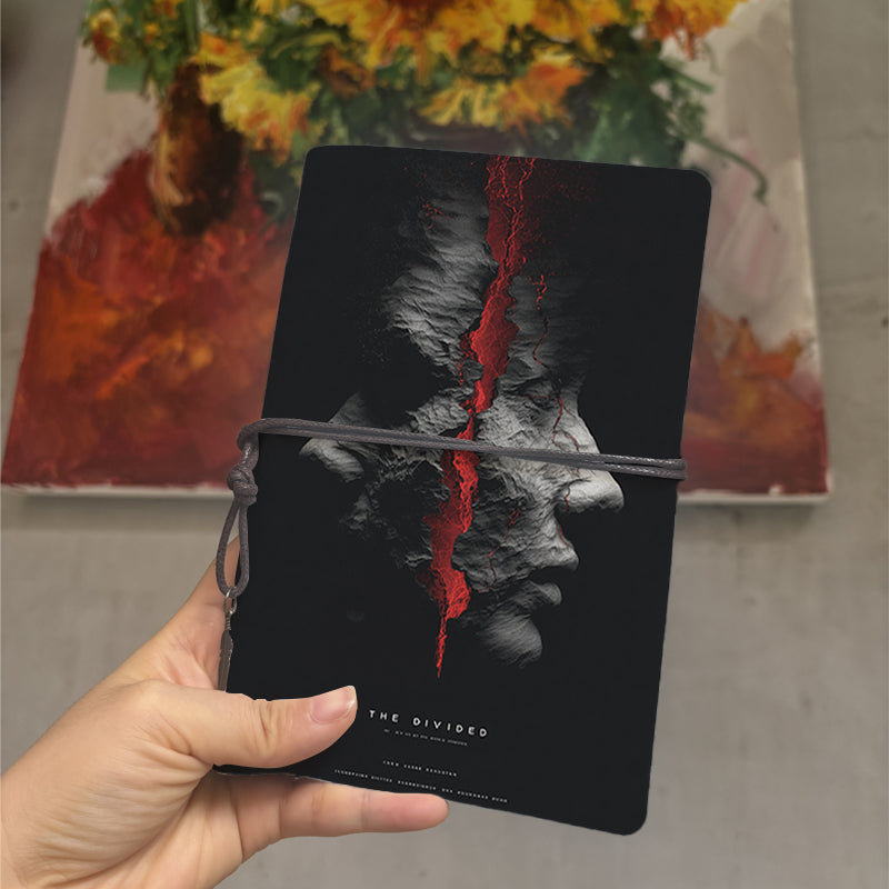  A6 Campus Lecture Notebook Blank Pages, Retro Style Ideal for Teacher Prep Logs, Class Notes & Back-to-School Essential with Cracked face w