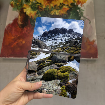  A6 College Teacher Log Book Thick Paper, Durable Perfect for Lesson Plans, Lecture Notes & Back-to-Campus Use with Mountain, rocks, snow, v