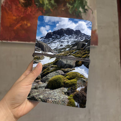  A6 College Teacher Log Book Thick Paper, Durable Perfect for Lesson Plans, Lecture Notes & Back-to-Campus Use with Mountain, rocks, snow, v