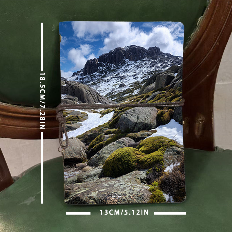  A6 College Teacher Log Book Thick Paper, Durable Perfect for Lesson Plans, Lecture Notes & Back-to-Campus Use with Mountain, rocks, snow, v