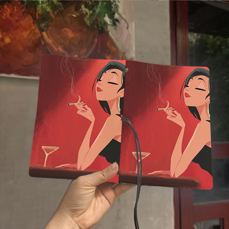  A6 College Class Notes Log Retro Paper, Thick Design Ideal for Teacher Lesson Plans, Lecture Logs & Back-to-School Must-Have with Woman, ci