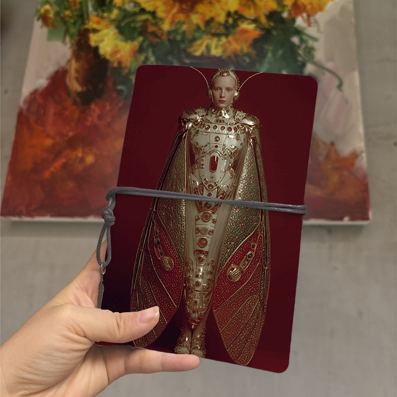  A6 Campus Teacher Notebook Vintage Style Perfect for Lesson Prep, Class Notes & Back-to-Campus Essential with Human - insect hybrid robot M