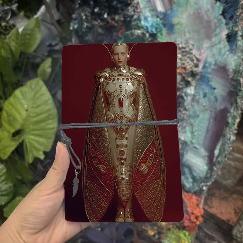  A6 Campus Teacher Notebook Vintage Style Perfect for Lesson Prep, Class Notes & Back-to-Campus Essential with Human - insect hybrid robot M