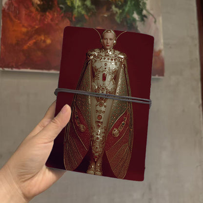  A6 Campus Teacher Notebook Vintage Style Perfect for Lesson Prep, Class Notes & Back-to-Campus Essential with Human - insect hybrid robot M