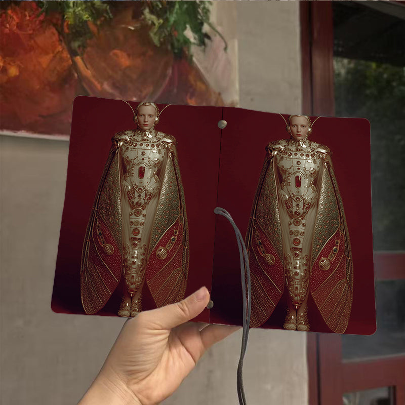  A6 Campus Teacher Notebook Vintage Style Perfect for Lesson Prep, Class Notes & Back-to-Campus Essential with Human - insect hybrid robot M