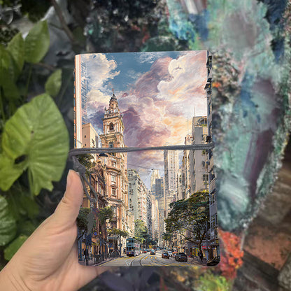  Vintage A6 College Lecture Planner Thick Yellow Paper Great for Teacher Lesson Logs, Class Notes & Back-to-College Must-Have with Buildings