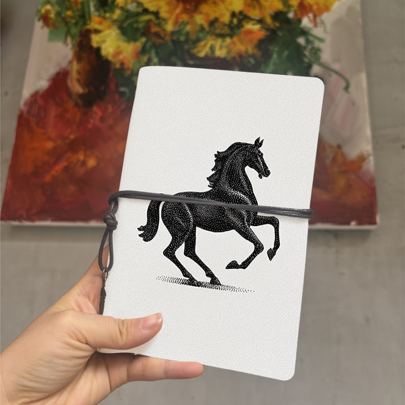  A6 University Class Notebook Blank Pages, Retro Ideal for Professor Prep Logs, Lecture Notes & Back-to-School Essential with Black - dotted