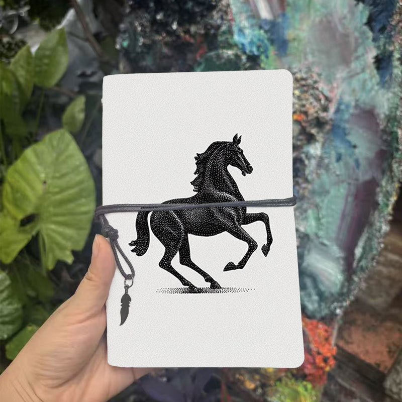  A6 University Class Notebook Blank Pages, Retro Ideal for Professor Prep Logs, Lecture Notes & Back-to-School Essential with Black - dotted