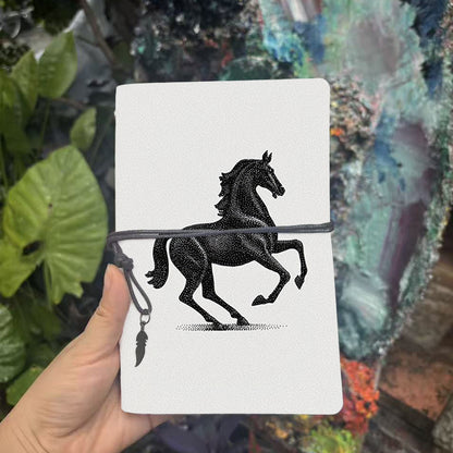  A6 University Class Notebook Blank Pages, Retro Ideal for Professor Prep Logs, Lecture Notes & Back-to-School Essential with Black - dotted