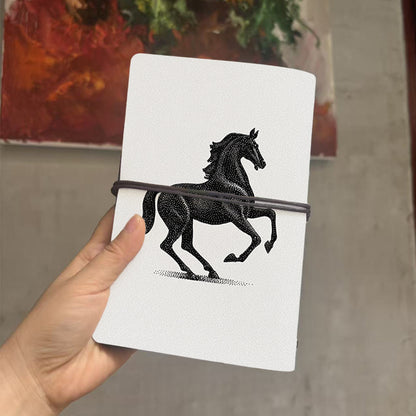  A6 University Class Notebook Blank Pages, Retro Ideal for Professor Prep Logs, Lecture Notes & Back-to-School Essential with Black - dotted