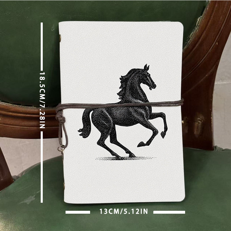  A6 University Class Notebook Blank Pages, Retro Ideal for Professor Prep Logs, Lecture Notes & Back-to-School Essential with Black - dotted