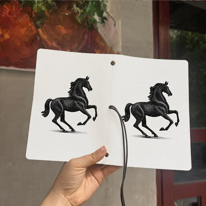  A6 University Class Notebook Blank Pages, Retro Ideal for Professor Prep Logs, Lecture Notes & Back-to-School Essential with Black - dotted