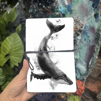  A6 College Teacher Prep Book Thick Paper, Vintage Design Perfect for Lesson Plans, Class Notes & Back-to-Campus Use with A whale in ink - w