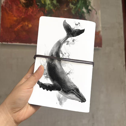  A6 College Teacher Prep Book Thick Paper, Vintage Design Perfect for Lesson Plans, Class Notes & Back-to-Campus Use with A whale in ink - w