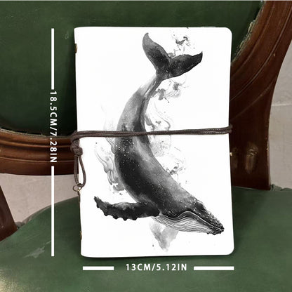  A6 College Teacher Prep Book Thick Paper, Vintage Design Perfect for Lesson Plans, Class Notes & Back-to-Campus Use with A whale in ink - w
