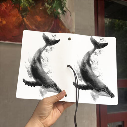  A6 College Teacher Prep Book Thick Paper, Vintage Design Perfect for Lesson Plans, Class Notes & Back-to-Campus Use with A whale in ink - w