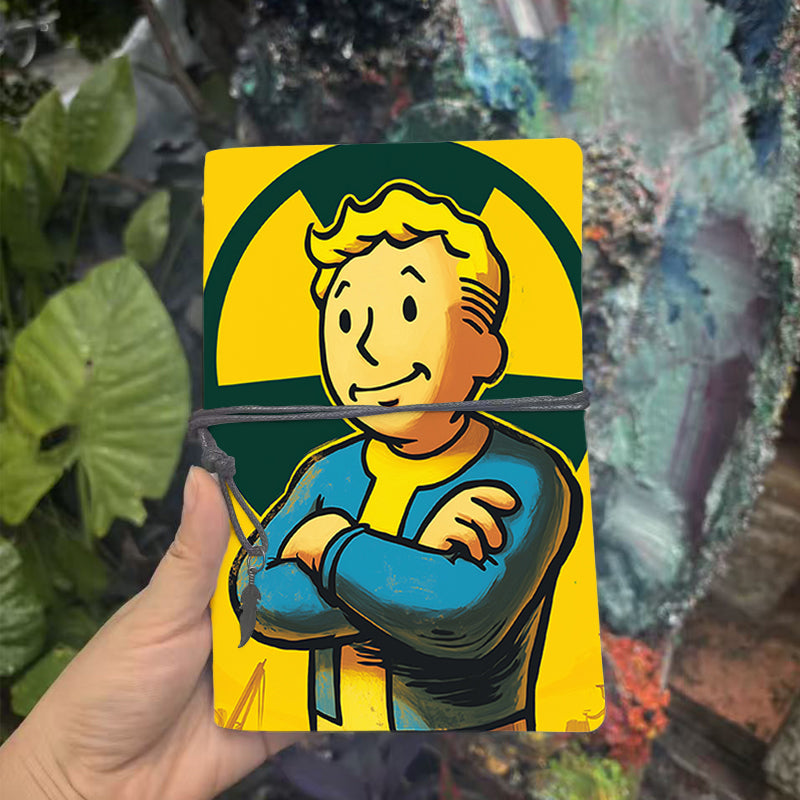  Vintage A6 Campus Notebook Thick Yellow Paper Great for Lecture Notes, Teacher Lesson Tracking & Back-to-College Essential with Vault - Boy