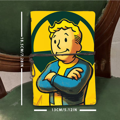  Vintage A6 Campus Notebook Thick Yellow Paper Great for Lecture Notes, Teacher Lesson Tracking & Back-to-College Essential with Vault - Boy