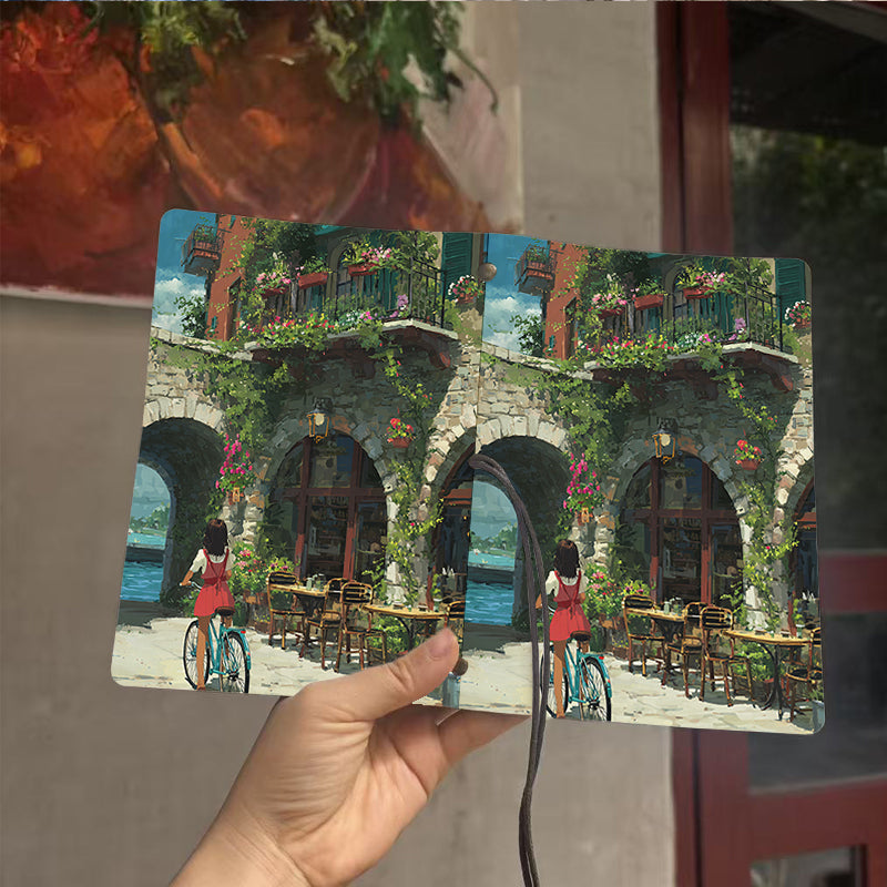  A6 University Teacher Notebook Thick Paper, Durable Perfect for Lesson Plans, Class Logs & Back-to-Campus Essential with Girl, bicycle, flo