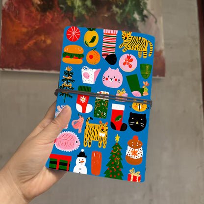  Vintage A6 University Log Book Thick Yellow Paper Great for Class Notes, Teacher Prep Books & Back-to-College Essential with Tiger, cat, tr