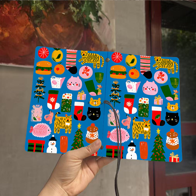  Vintage A6 University Log Book Thick Yellow Paper Great for Class Notes, Teacher Prep Books & Back-to-College Essential with Tiger, cat, tr